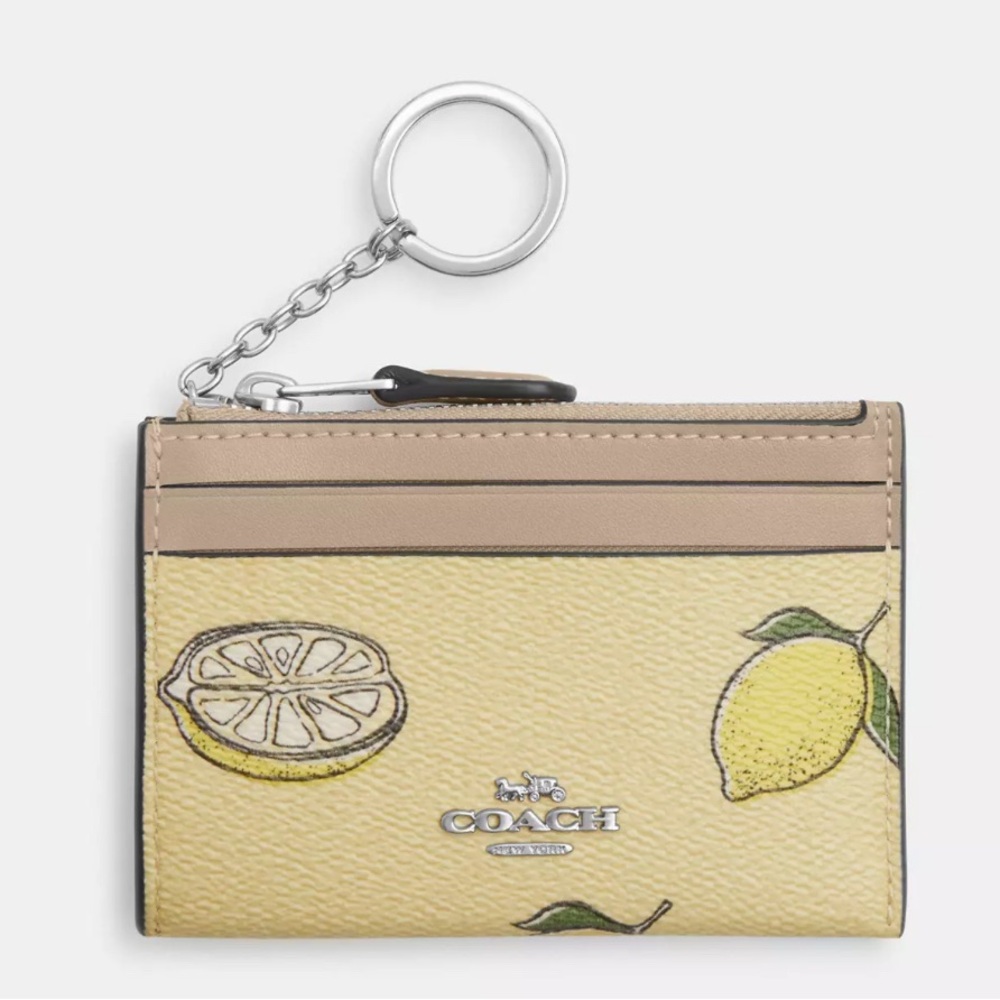 COACH Outlet Mini Skinny Id Case With Lemon Print - Card Holder - New With Tags